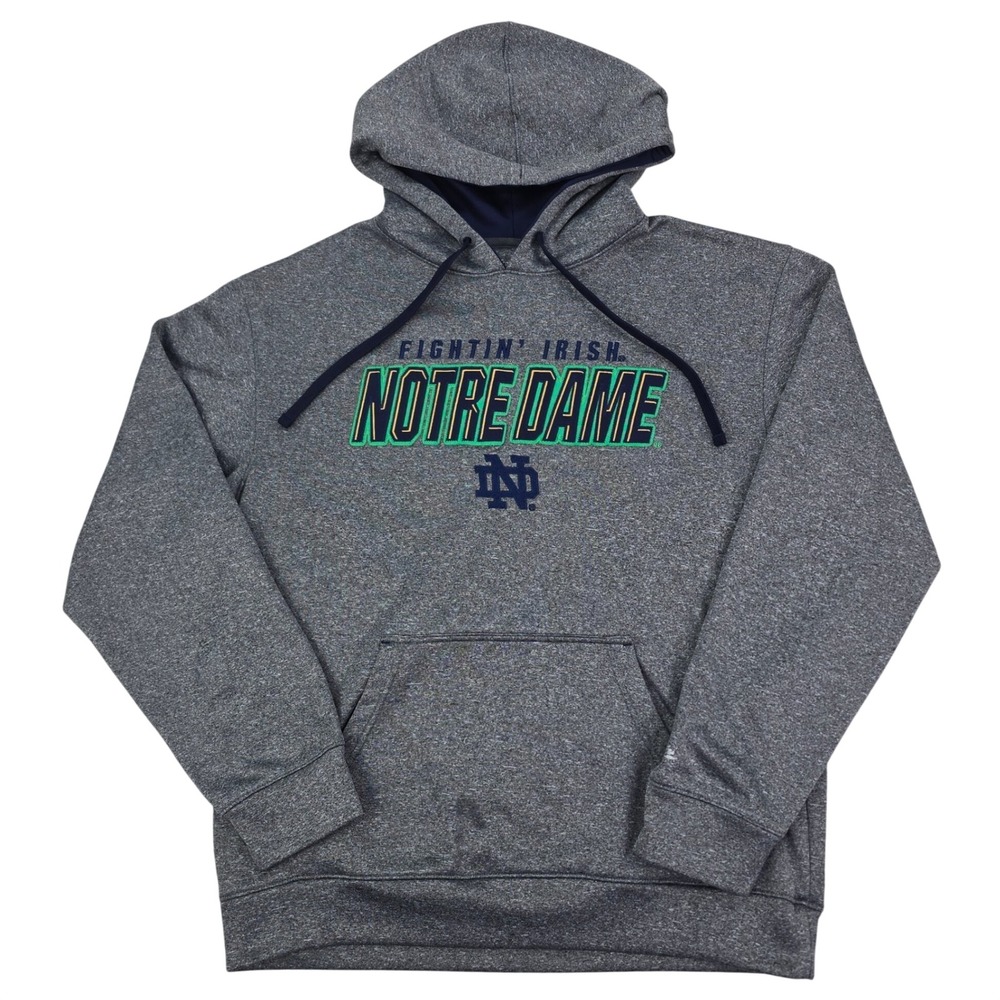 Champion Notre Dame Fighting Irish Hoodie Men Medium Grey Performance Sweatshirt
